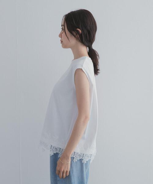 URBAN RESEARCH DOORS(アーバンリサーチドアーズ)の「裾レースノースリーブプルオーバー(Tシャツ/カットソー・レディース・オフホワイト/ブラック・FREE)」の11枚目の写真