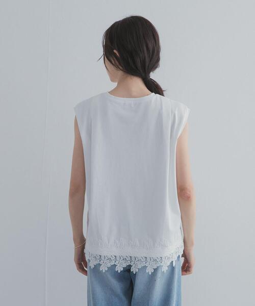 URBAN RESEARCH DOORS(アーバンリサーチドアーズ)の「裾レースノースリーブプルオーバー(Tシャツ/カットソー・レディース・オフホワイト/ブラック・FREE)」の12枚目の写真