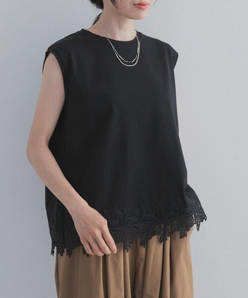 URBAN RESEARCH DOORS(アーバンリサーチドアーズ)の「裾レースノースリーブプルオーバー(Tシャツ/カットソー・レディース・オフホワイト/ブラック・FREE)」の15枚目の写真