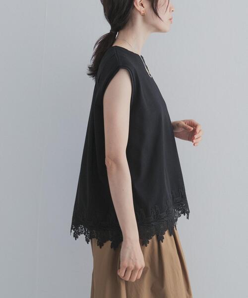 URBAN RESEARCH DOORS(アーバンリサーチドアーズ)の「裾レースノースリーブプルオーバー(Tシャツ/カットソー・レディース・オフホワイト/ブラック・FREE)」の16枚目の写真