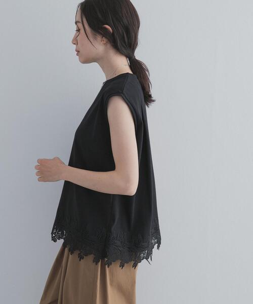 URBAN RESEARCH DOORS(アーバンリサーチドアーズ)の「裾レースノースリーブプルオーバー(Tシャツ/カットソー・レディース・オフホワイト/ブラック・FREE)」の18枚目の写真