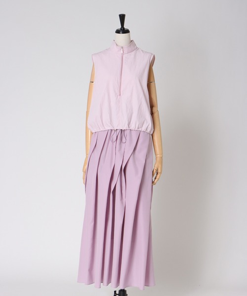 DRESSLAVE(ドレスレイブ)の「twinset zip dress(ツインセットジップドレス)(ワンピース・レディース・ホワイト/ピンク・38)」の2枚目の写真