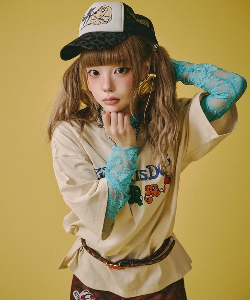 GALFY(ガルフィー)の「GALFY-復刻GALFY is DOG Tee(Tシャツ/カットソー・メンズ・ピンク/ホワイト/ブラック・L/XL)」の2枚目の写真