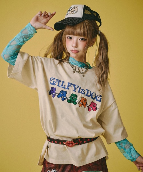GALFY(ガルフィー)の「GALFY-復刻GALFY is DOG Tee(Tシャツ/カットソー・メンズ・ピンク/ホワイト/ブラック・L/XL)」の11枚目の写真