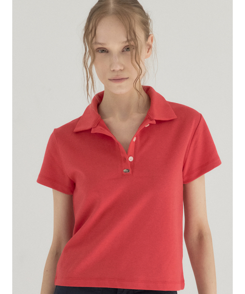 Clean Mood Pique Polo Top — красная пике‑поло