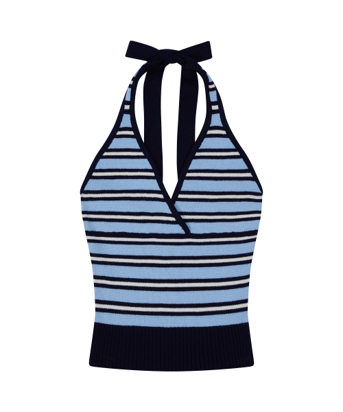 LARTIGENT(ラーティゼン)の「L24 KNIT HALTER TOP(BLUE)(Tシャツ/カットソー・レディース・その他・FREE)」の3枚目の写真
