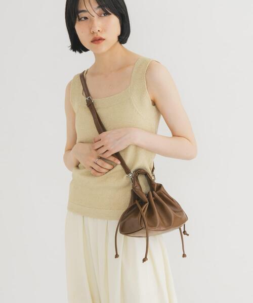 KBF(ケイビーエフ)の「巾着ワンハンドルミニBAG(ハンドバッグ・レディース・ブラック/ブラウン・ONE)」の6枚目の写真