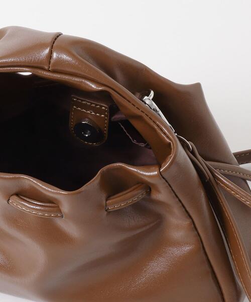 KBF(ケイビーエフ)の「巾着ワンハンドルミニBAG(ハンドバッグ・レディース・ブラック/ブラウン・ONE)」の3枚目の写真