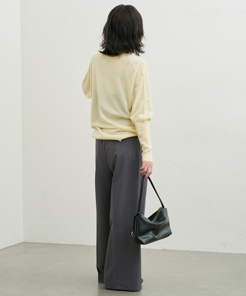 SLOBE IENA(スローブイエナ)の「《接触冷感/UVカット/吸水速乾/4サイズ展開/》ワイドスラックス(スラックス・レディース・グレー/ベージュ・40/34/36/38)」の5枚目の写真