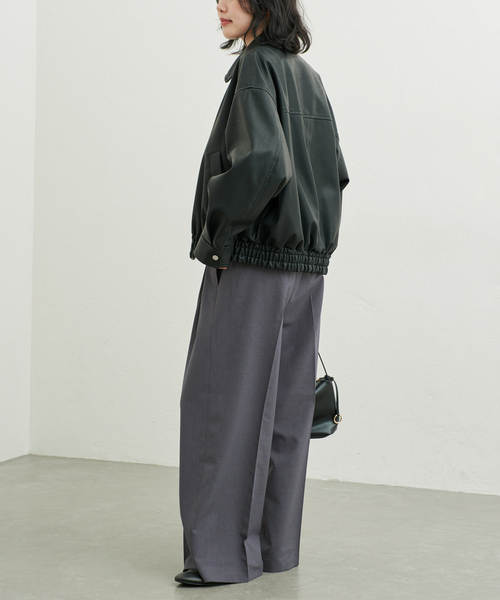 SLOBE IENA(スローブイエナ)の「《接触冷感/UVカット/吸水速乾/4サイズ展開/》ワイドスラックス(スラックス・レディース・グレー/ベージュ・40/34/36/38)」の7枚目の写真