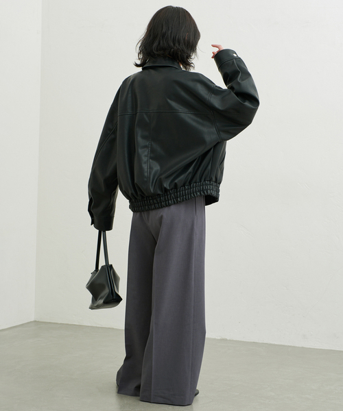 SLOBE IENA(スローブイエナ)の「《接触冷感/UVカット/吸水速乾/4サイズ展開/》ワイドスラックス(スラックス・レディース・グレー/ベージュ・40/34/36/38)」の8枚目の写真