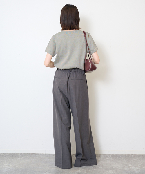 SLOBE IENA(スローブイエナ)の「《接触冷感/UVカット/吸水速乾/4サイズ展開/》ワイドスラックス(スラックス・レディース・グレー/ベージュ・40/34/36/38)」の11枚目の写真