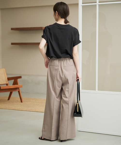 SLOBE IENA(スローブイエナ)の「《接触冷感/UVカット/吸水速乾/4サイズ展開/》ワイドスラックス(スラックス・レディース・グレー/ベージュ・40/34/36/38)」の22枚目の写真
