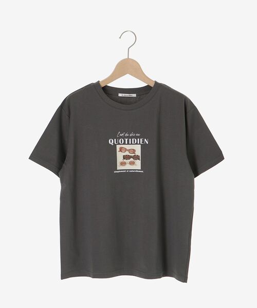 le.coeur blanc(ルクールブラン)の「QUOTIDIEN TEE(Tシャツ/カットソー・レディース・チャコールグレー/オフホワイト・38)」の14枚目の写真
