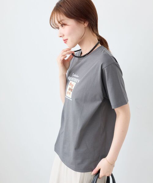 le.coeur blanc(ルクールブラン)の「QUOTIDIEN TEE(Tシャツ/カットソー・レディース・チャコールグレー/オフホワイト・38)」の17枚目の写真