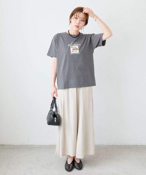 le.coeur blanc(ルクールブラン)の「QUOTIDIEN TEE(Tシャツ/カットソー・レディース・チャコールグレー/オフホワイト・38)」の21枚目の写真