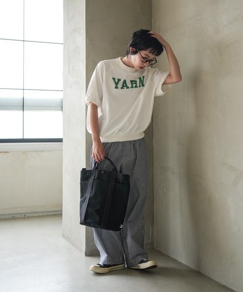 SOLAMONAT（ソラモナ）の「ハロ加工　裾紐リブPO【YARN】（Tシャツ/カットソー・レディース・ホワイト×ブラック/ホワイト×レッド/ホワイト×グリーン・FREE）」の5枚目の写真
