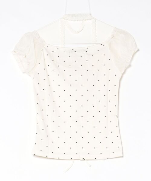 LAMPOON（ランプーン）の「レースリボン付きドットトップス（Tシャツ/カットソー・レディース・アイボリー/ピンク・SMALL/MEDIUM/LARGE）」の12枚目の写真