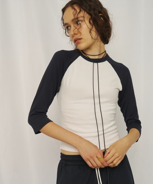 AIC.(エーアイシー)の「コンパクトラグラントップス(Tシャツ/カットソー・レディース・ネイビー/ブラウン/バーガンディー・FREE)」の8枚目の写真