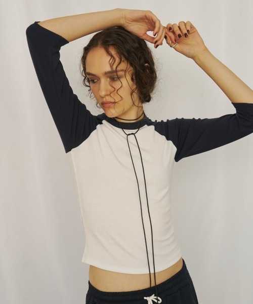 AIC.(エーアイシー)の「コンパクトラグラントップス(Tシャツ/カットソー・レディース・ネイビー/ブラウン/バーガンディー・FREE)」の11枚目の写真