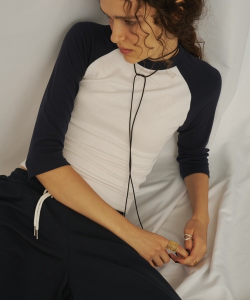 AIC.(エーアイシー)の「コンパクトラグラントップス(Tシャツ/カットソー・レディース・ネイビー/ブラウン/バーガンディー・FREE)」の15枚目の写真