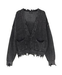 DANKE SCHON | DankeSchon/ダンケシェーン/PIGMENT DAMAGE MESH CARDIGAN(カーディガン/ボレロ)