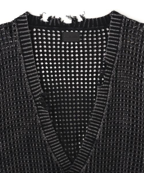 DANKE SCHON(ダンケシェーン)の「DankeSchon/ダンケシェーン/PIGMENT DAMAGE MESH CARDIGAN(カーディガン/ボレロ・レディース・ブラック系その他・L/M)」の3枚目の写真