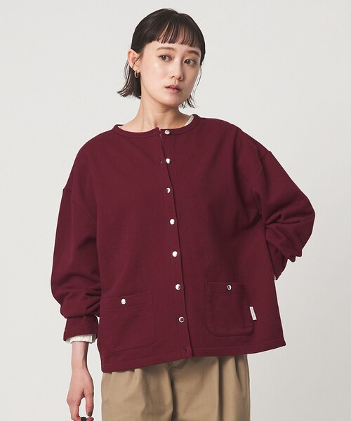 To b. by agnes b.(トゥービーバイアニエスベー)の「<To b. by agnes b.コラボ>オーバーサイズ カーディガン(カーディガン/ボレロ・レディース・グレー/ワインレッド・FREE)」の4枚目の写真