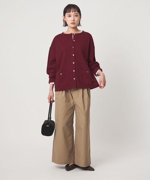 To b. by agnes b.(トゥービーバイアニエスベー)の「<To b. by agnes b.コラボ>オーバーサイズ カーディガン(カーディガン/ボレロ・レディース・グレー/ワインレッド・FREE)」の7枚目の写真