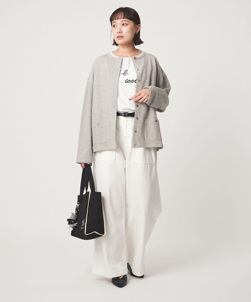 To b. by agnes b.(トゥービーバイアニエスベー)の「<To b. by agnes b.コラボ>オーバーサイズ カーディガン(カーディガン/ボレロ・レディース・グレー/ワインレッド・FREE)」の12枚目の写真