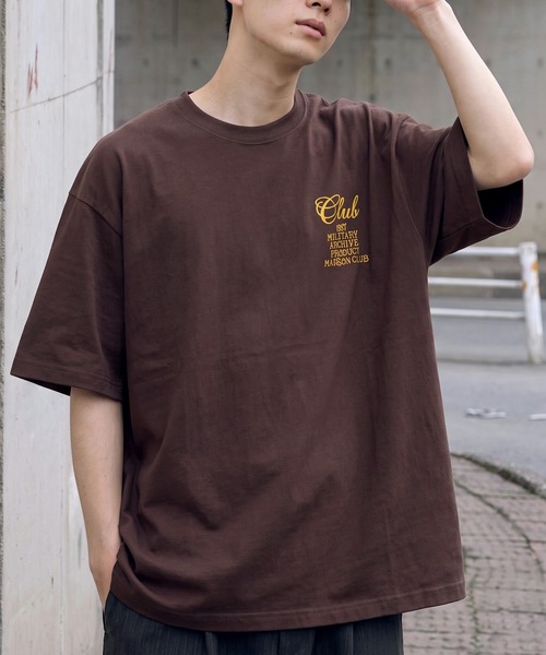 ブラウン長袖 1996 MAISON CLUB】90's Archive Revival Logo Tee / 90年代復刻アーカイヴ