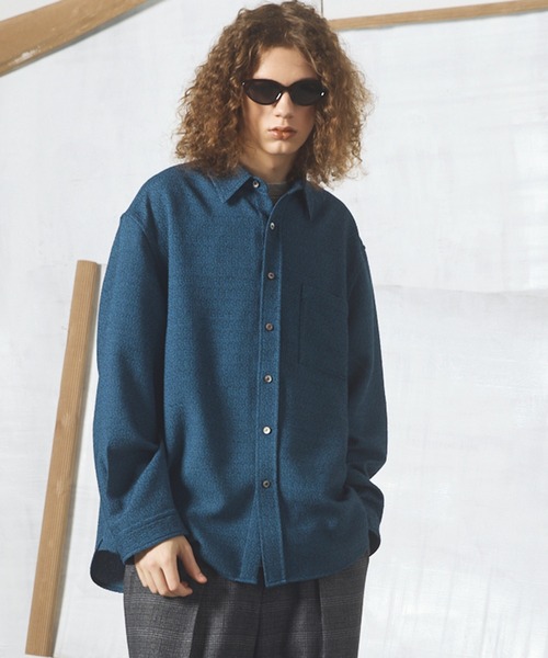MAISON SPECIAL(メゾンスペシャル)の「《UNISEX》Tweed Prime-Over Long Sleeve Shirt/ツイードプライムオーバーレギュラーシャツ【MAISON SPECIAL/メゾンスペシャル】(シャツ/ブラウス・メンズ・ブラック/ブルー/グレー・2/0/1)」の3枚目の写真