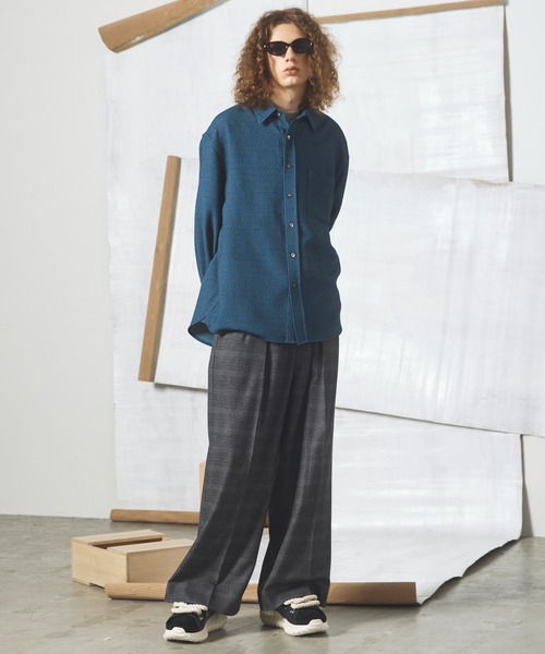 MAISON SPECIAL(メゾンスペシャル)の「《UNISEX》Tweed Prime-Over Long Sleeve Shirt/ツイードプライムオーバーレギュラーシャツ【MAISON SPECIAL/メゾンスペシャル】(シャツ/ブラウス・メンズ・ブラック/ブルー/グレー・2/0/1)」の7枚目の写真