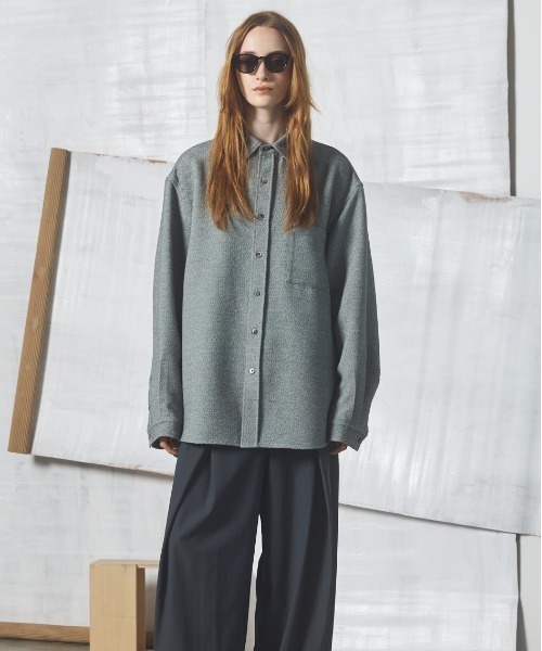 UNISEX Tweed Prime‑Over длинная рубашка с длинным рукавом — MAISON SPECIAL