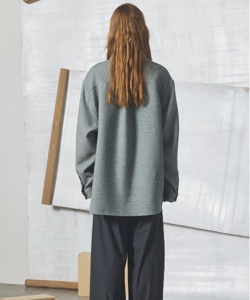 MAISON SPECIAL(メゾンスペシャル)の「《UNISEX》Tweed Prime-Over Long Sleeve Shirt/ツイードプライムオーバーレギュラーシャツ【MAISON SPECIAL/メゾンスペシャル】(シャツ/ブラウス・メンズ・ブラック/ブルー/グレー・2/0/1)」の13枚目の写真