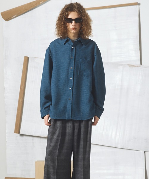 MAISON SPECIAL(メゾンスペシャル)の「《UNISEX》Tweed Prime-Over Long Sleeve Shirt/ツイードプライムオーバーレギュラーシャツ【MAISON SPECIAL/メゾンスペシャル】(シャツ/ブラウス・メンズ・ブラック/ブルー/グレー・2/0/1)」の15枚目の写真