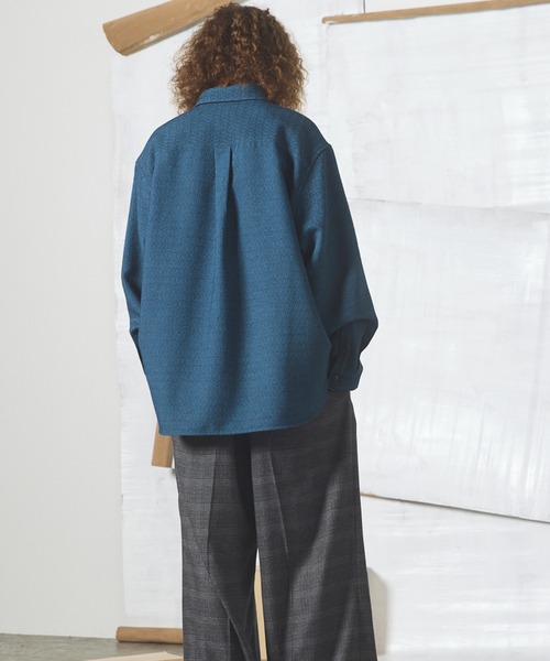 MAISON SPECIAL(メゾンスペシャル)の「《UNISEX》Tweed Prime-Over Long Sleeve Shirt/ツイードプライムオーバーレギュラーシャツ【MAISON SPECIAL/メゾンスペシャル】(シャツ/ブラウス・メンズ・ブラック/ブルー/グレー・2/0/1)」の17枚目の写真