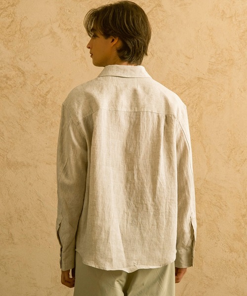 CIRCLEE(サークリー)の「CIRCLEE(サークリー)リネンシルクブレンド スキッパーシャツ(シャツ/ブラウス・メンズ・ベージュ・L/M/XL)」の17枚目の写真