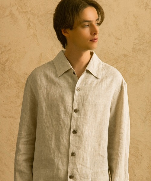 CIRCLEE(サークリー)の「CIRCLEE(サークリー)リネンシルクブレンド スキッパーシャツ(シャツ/ブラウス・メンズ・ベージュ・L/M/XL)」の20枚目の写真