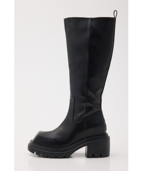 SLY(スライ)の「【美脚チートブーツ】SQUARE TOE KNEE BOOTS スクエアトゥニーブーツ 秋服 冬服(ブーツ・レディース・ブラウン/ブラック・SMALL/MEDIUM/LARGE)」の3枚目の写真