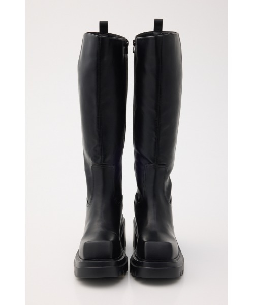 SLY(スライ)の「【美脚チートブーツ】SQUARE TOE KNEE BOOTS スクエアトゥニーブーツ 秋服 冬服(ブーツ・レディース・ブラウン/ブラック・SMALL/MEDIUM/LARGE)」の4枚目の写真