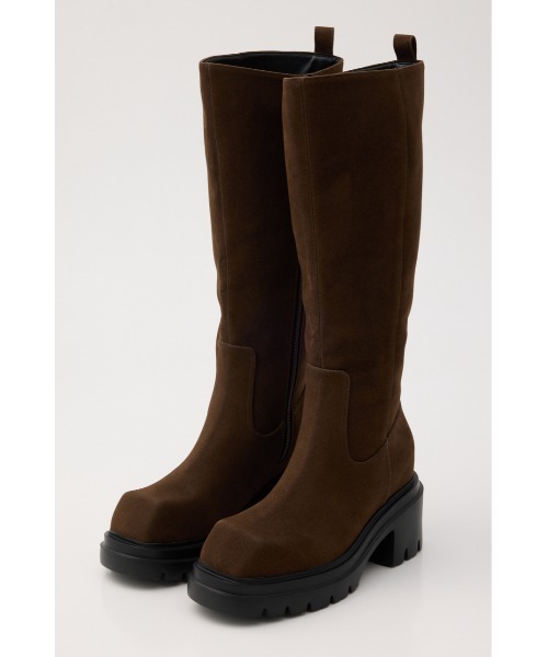 SLY(スライ)の「【美脚チートブーツ】SQUARE TOE KNEE BOOTS スクエアトゥニーブーツ 秋服 冬服(ブーツ・レディース・ブラウン/ブラック・SMALL/MEDIUM/LARGE)」の11枚目の写真