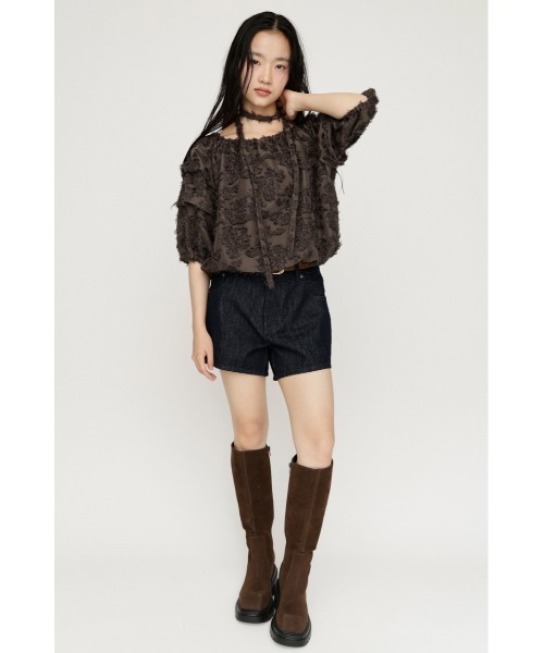 SLY(スライ)の「【美脚チートブーツ】SQUARE TOE KNEE BOOTS スクエアトゥニーブーツ 秋服 冬服(ブーツ・レディース・ブラウン/ブラック・SMALL/MEDIUM/LARGE)」の19枚目の写真