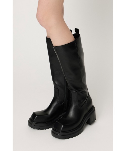 SLY(スライ)の「【美脚チートブーツ】SQUARE TOE KNEE BOOTS スクエアトゥニーブーツ 秋服 冬服(ブーツ・レディース・ブラウン/ブラック・SMALL/MEDIUM/LARGE)」の21枚目の写真