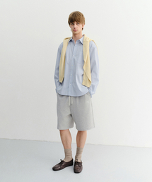 LOGO SWEAT SHORTS_UNISEX_UDPA6B124_MELANGE GREY