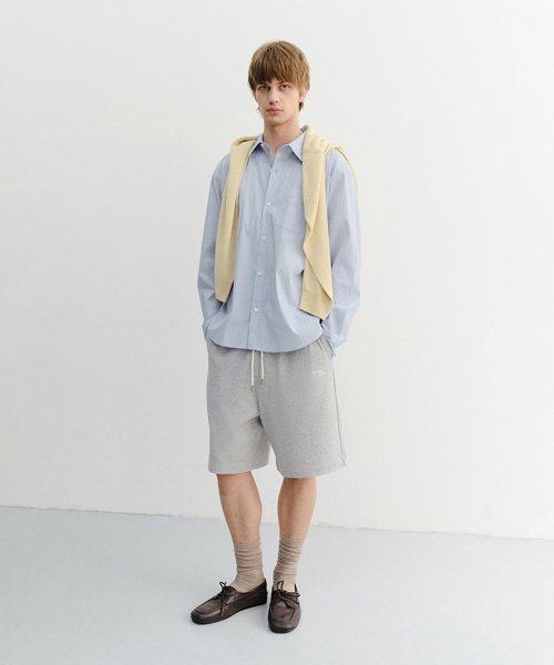 DUNST FOR MEN(ダンストフォーメン)の「LOGO SWEAT SHORTS_UNISEX_UDPA6B124_MELANGE GREY(その他パンツ・メンズ・アッシュグレー・X-SMALL/SMALL/MEDIUM/LARGE/X-LARGE)」の1枚目の写真