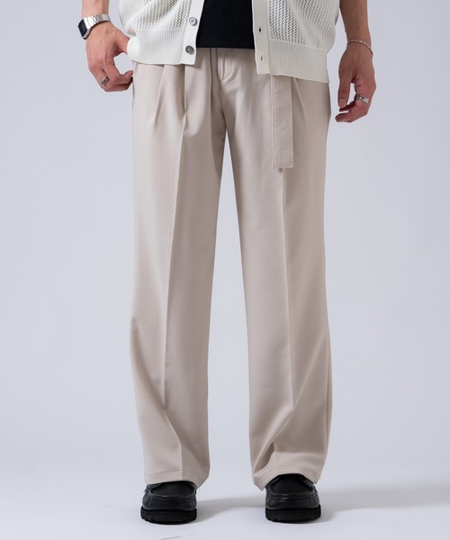 OXA(オグザ)の「ベルト付きスリムスラックス タックパンツ OXA(スラックス・メンズ・ベージュ/ブラック/チャコール・LARGE/MEDIUM)」の13枚目の写真