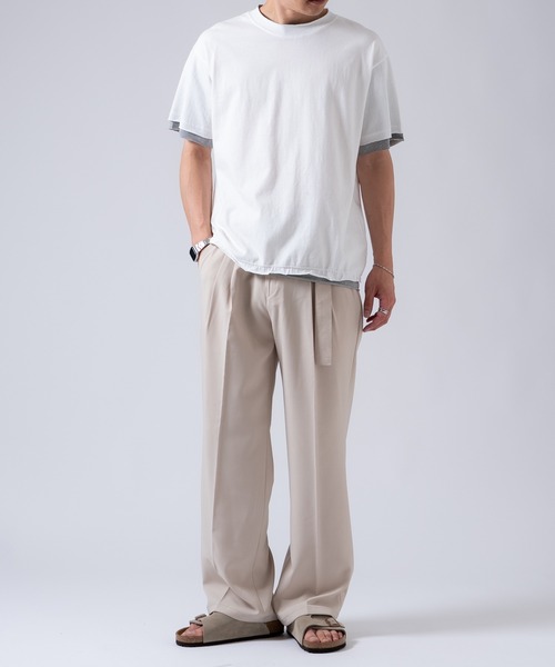 OXA(オグザ)の「ベルト付きスリムスラックス タックパンツ OXA(スラックス・メンズ・ベージュ/ブラック/チャコール・LARGE/MEDIUM)」の11枚目の写真