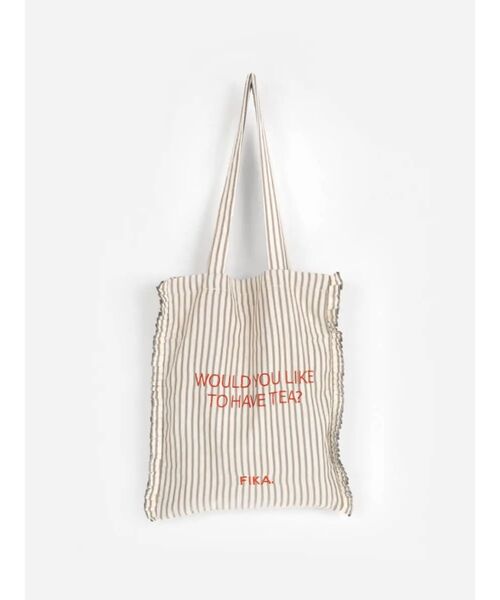 FIKA.（フィーカ）の「Striped gather tote bag（トートバッグ・レディース・ベージュ/ホワイト/グリーン系その他3/ブラック/パープル系その他・FREE）」の9枚目の写真