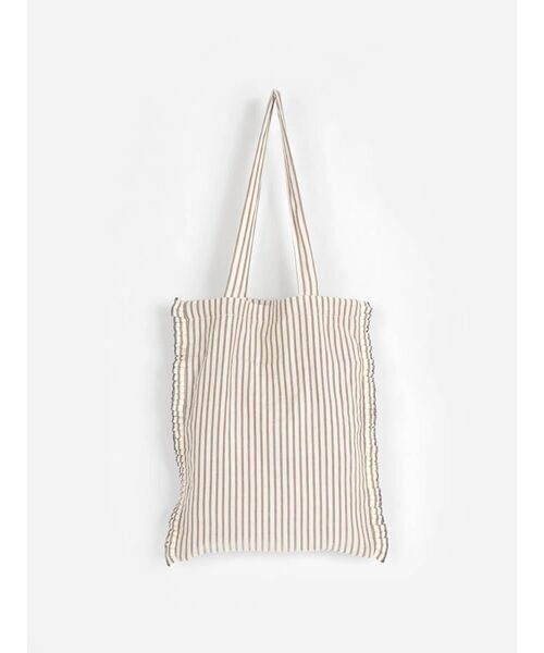 FIKA.（フィーカ）の「Striped gather tote bag（トートバッグ・レディース・ベージュ/ホワイト/グリーン系その他3/ブラック/パープル系その他・FREE）」の11枚目の写真